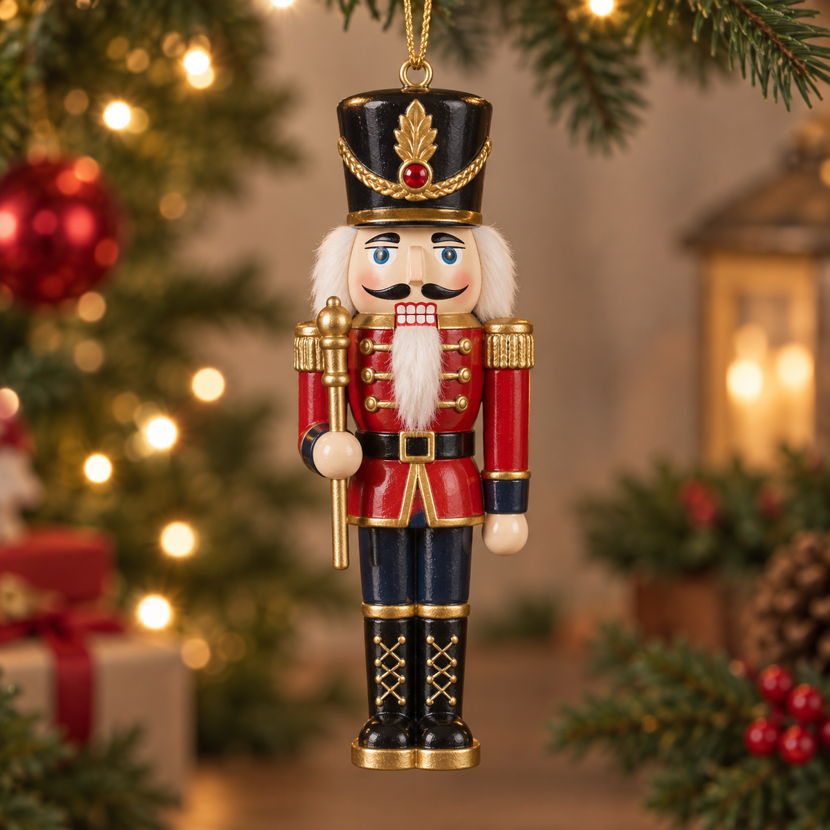 Hand-painted nutcracker Christmas ornament