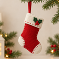 Felt Christmas stocking mini ornament