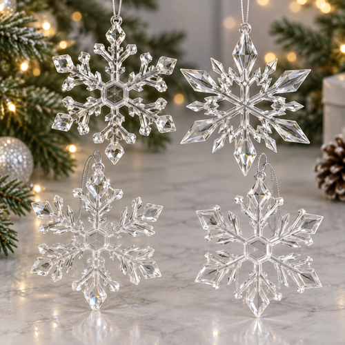 Acrylic snowflake ornament set