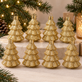 Gold glitter Christmas tree ornament set